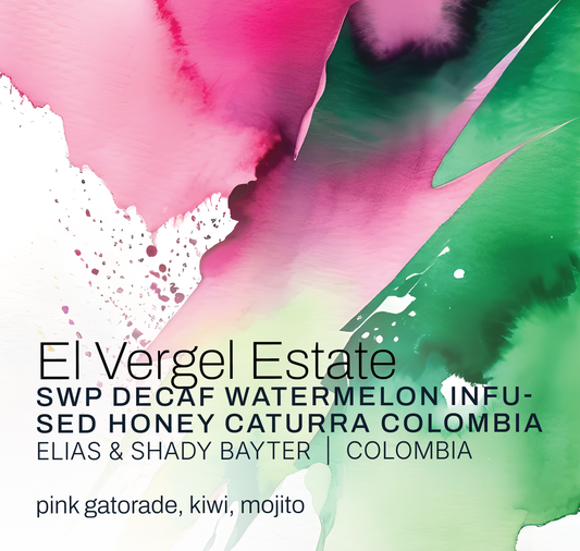 El Vergel Estate Decaf - Elias and Shady Bayter - Watermelon Infused Honey Process Caturra Colombia - Colombia