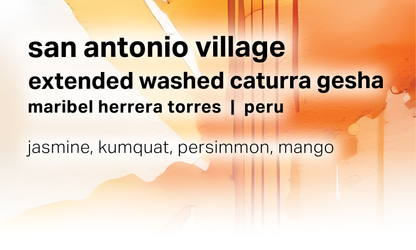 Maribel Herrera Torres San Antonio Village - Extended Washed Caturra Gesha - Peru