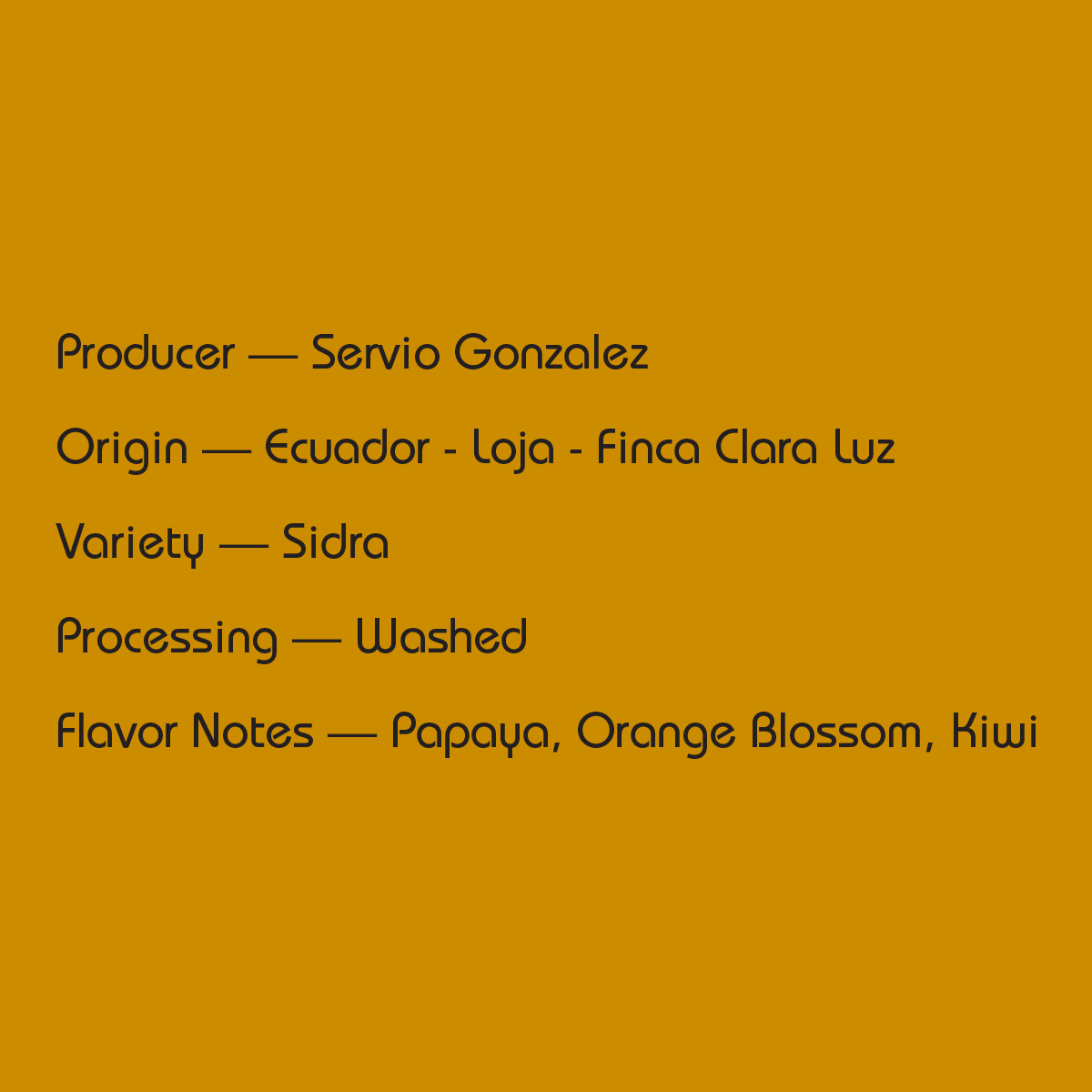 Ecuador Servio Gonzalez - Sidra